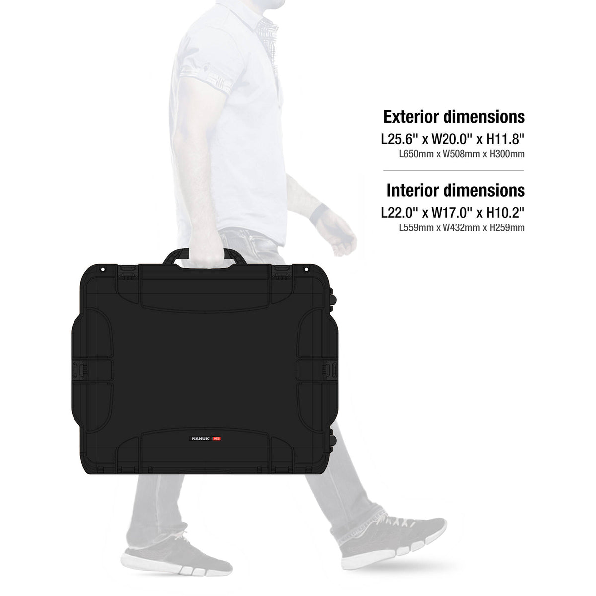Estuche Rígido Nanuk 955 con ruedas Hard Pro Photo Kit (Negro, 62.5L) - detalle