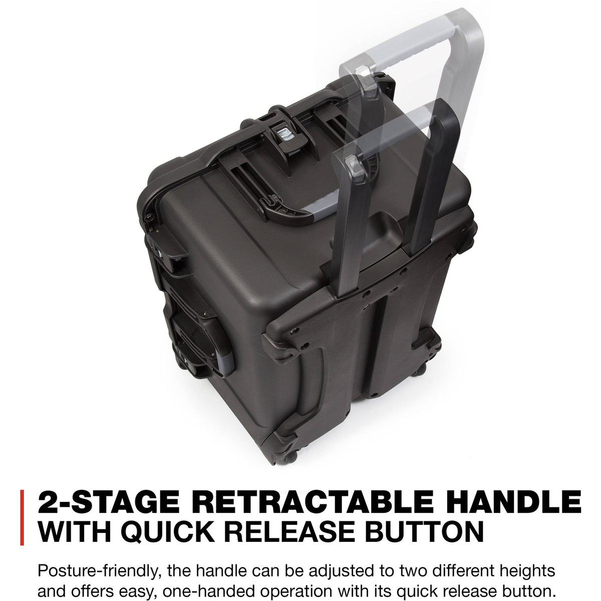 Estuche Rígido Nanuk 960 con ruedas (Negro, 79L) - vista trasera