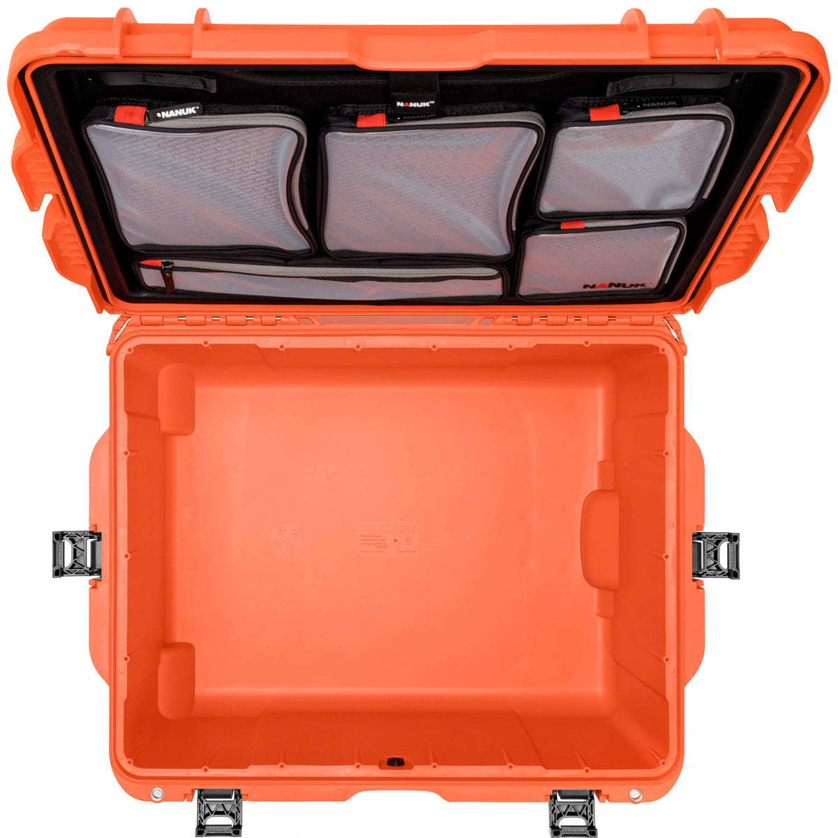 Estuche Rígido Nanuk 960 Survival Gear con ruedas con organizador en la tapa (Naranja, 79L) - vista lateral