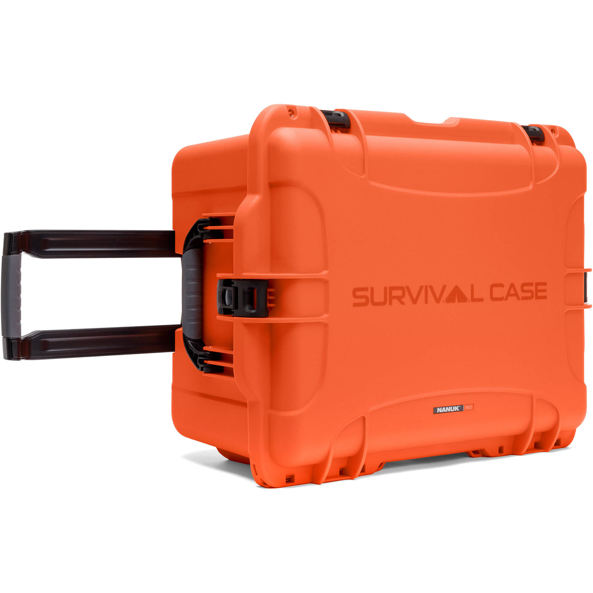 Estuche Rígido Nanuk 960 Survival Gear con ruedas con organizador en la tapa (Naranja, 79L) - puertos y conexiones