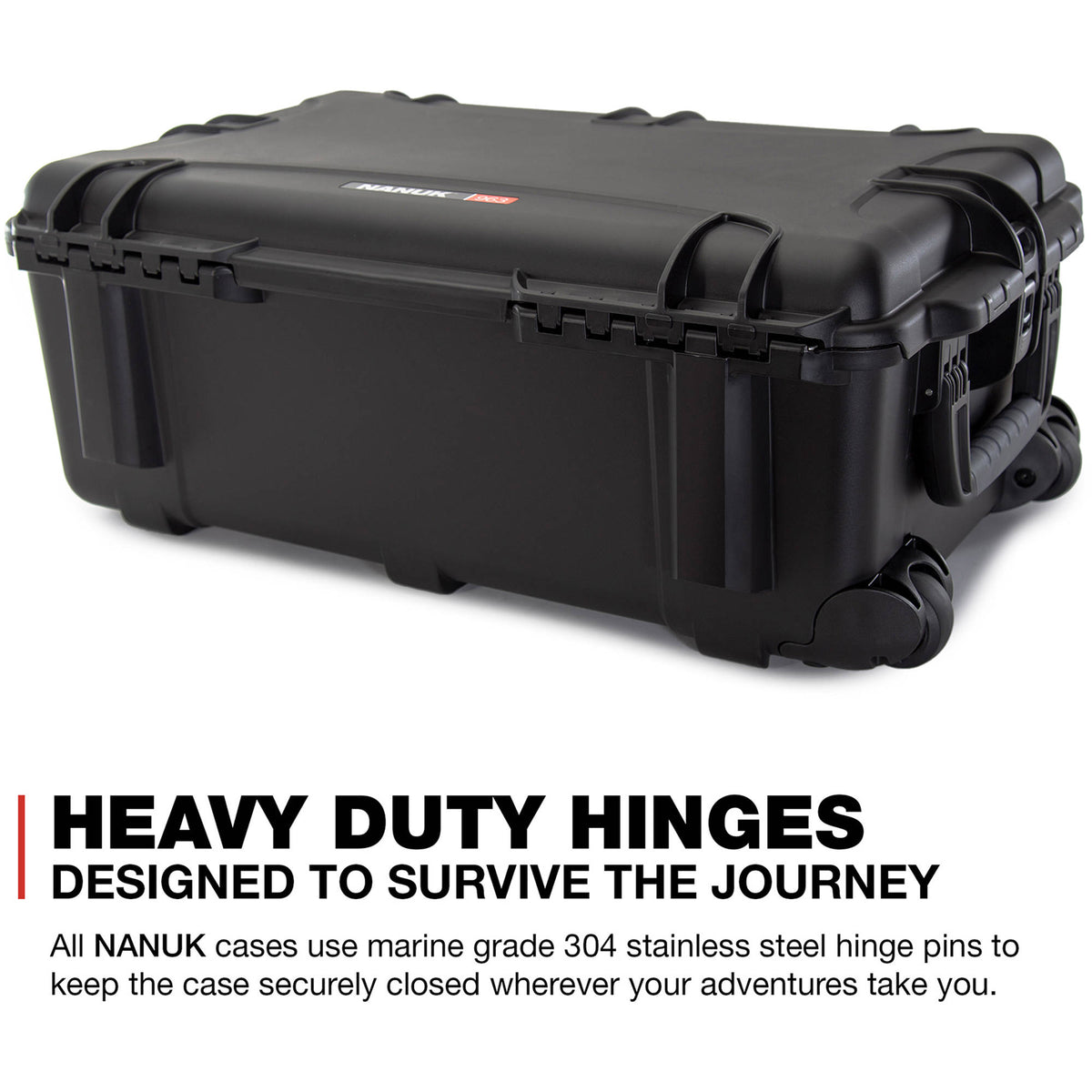 Estuche Rígido Nanuk 963 con ruedas con divisores acolchados (Negro, 90.6L) - contenido de la caja