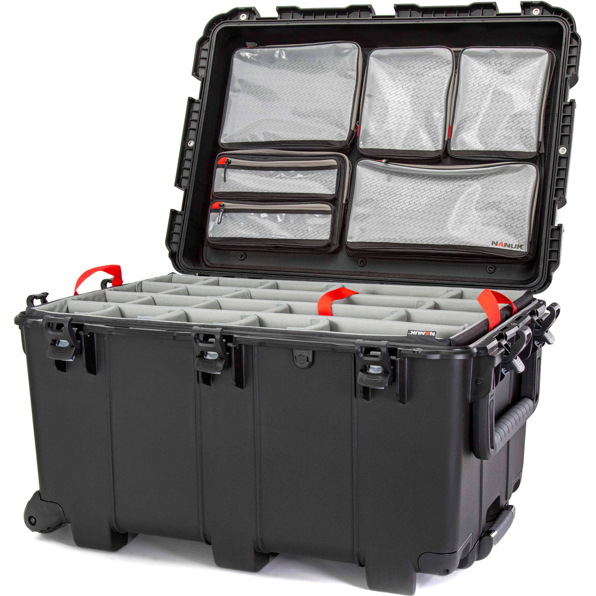 Estuche Rígido Nanuk 975S con ruedas con divisores acolchados y organizador en la tapa (Negro, 186L) - vista principal