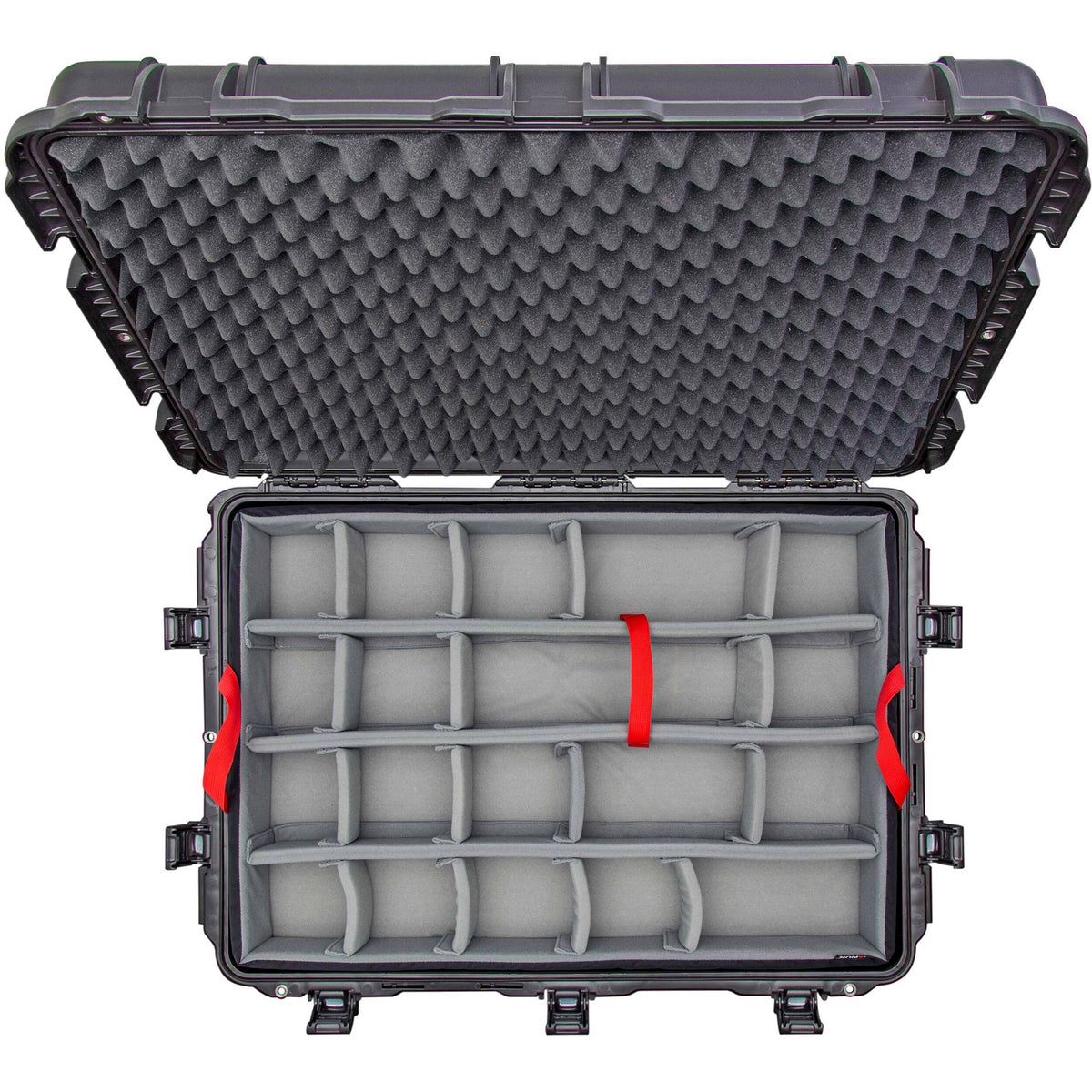 Estuche Rígido Nanuk 975S con ruedas Hard-Shell con divisores acolchados (Negro, 186L) - contenido de la caja