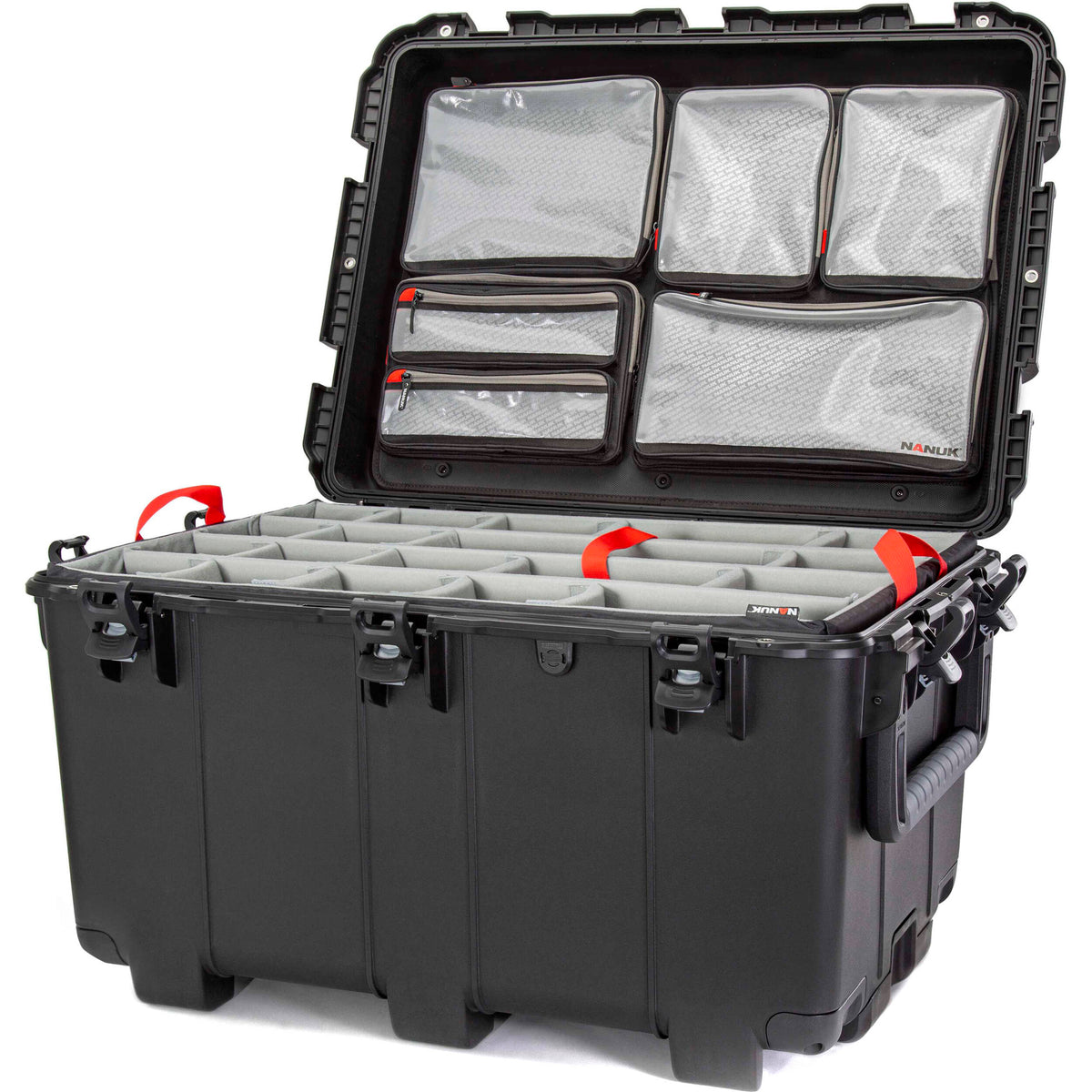 Estuche Rígido Nanuk 975T con divisores acolchados y organizador en la tapa (Negro, 186L) - vista principal