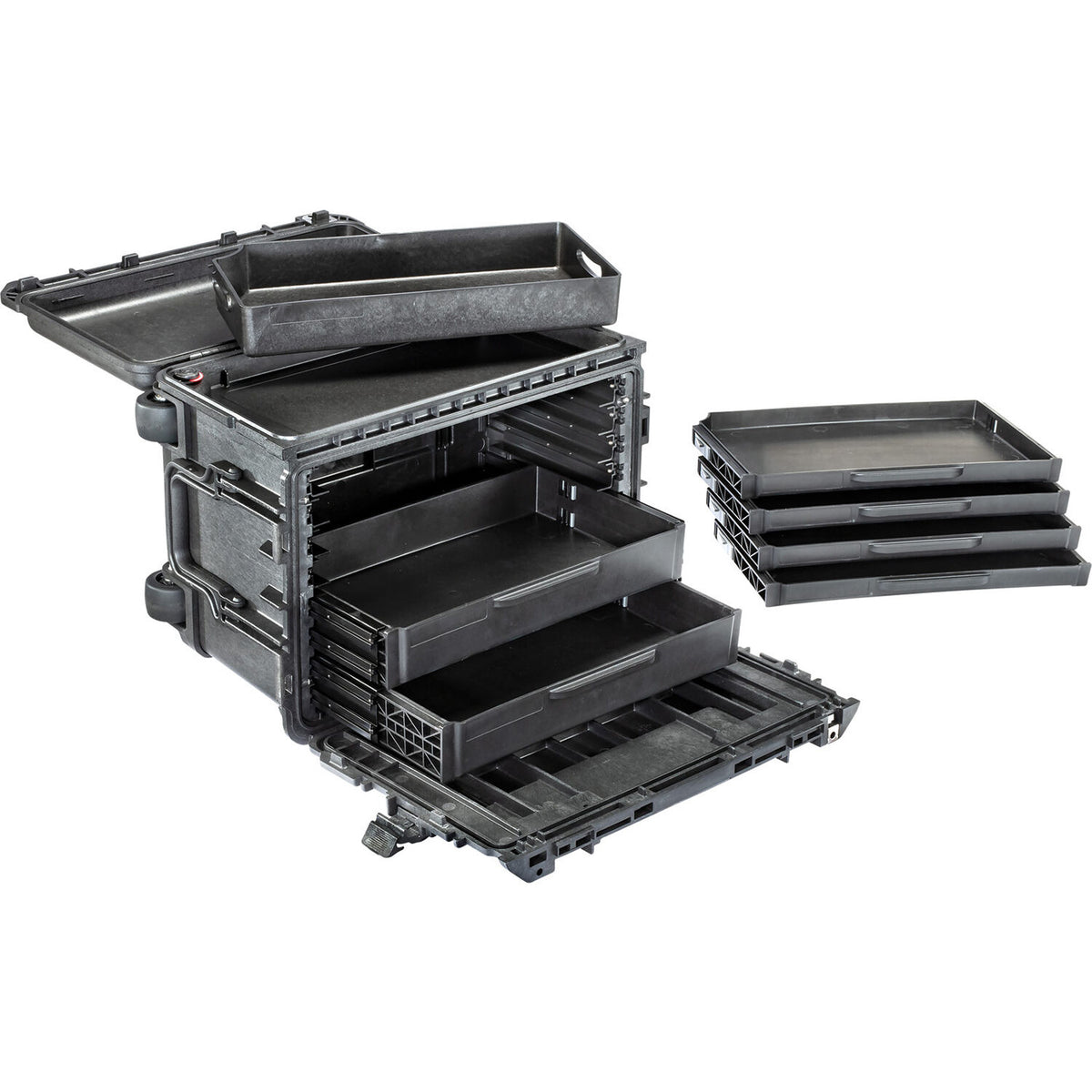 Estuche Rígido Pelican 0450SD4 Protector caja de herramientas con 6 Drawers (Negro) - vista trasera