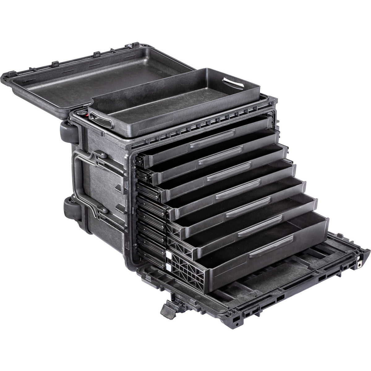 Estuche Rígido Pelican 0450SD4 Protector caja de herramientas con 6 Drawers (Negro) - vista lateral