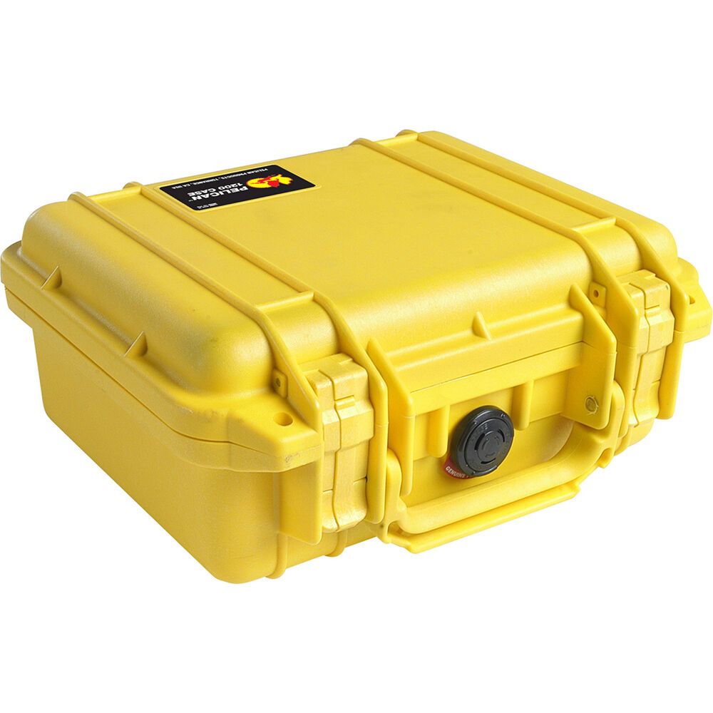 Estuche Rígido Pelican 1200 con espuma (Amarillo) - vista frontal