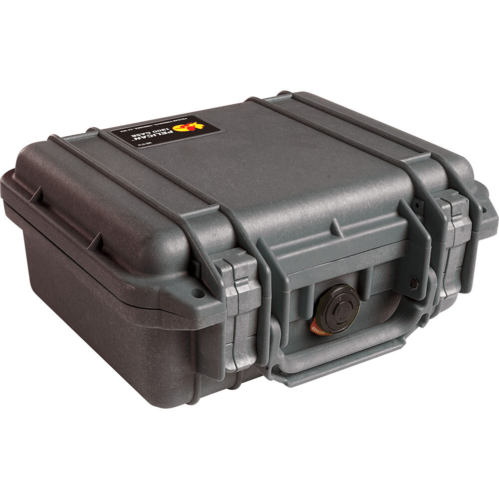 Estuche Rígido Pelican 1200 con espuma (Negro) - vista frontal