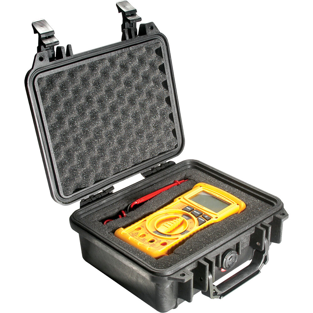 Estuche Rígido Pelican 1200 con espuma (Negro) - vista trasera