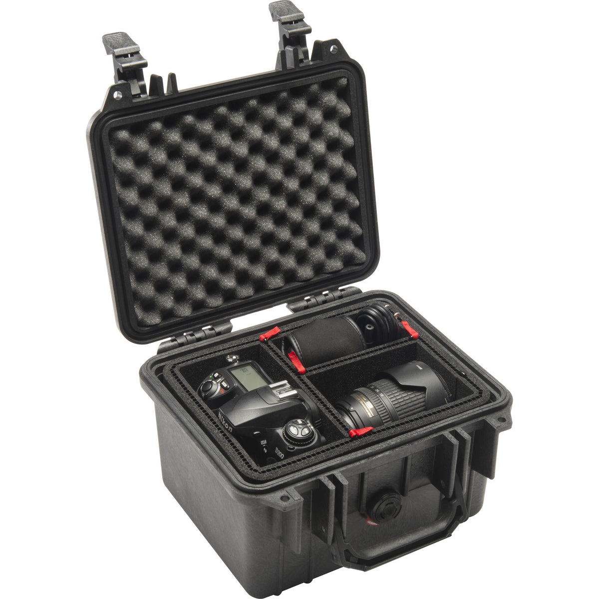 Estuche Rígido Pelican 1300 con espuma (Negro) - vista trasera