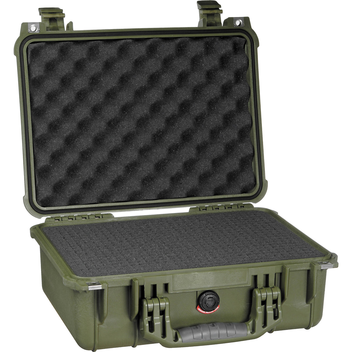 Estuche Rígido Pelican 1450 con espuma (Verde oliva Drab) - vista frontal
