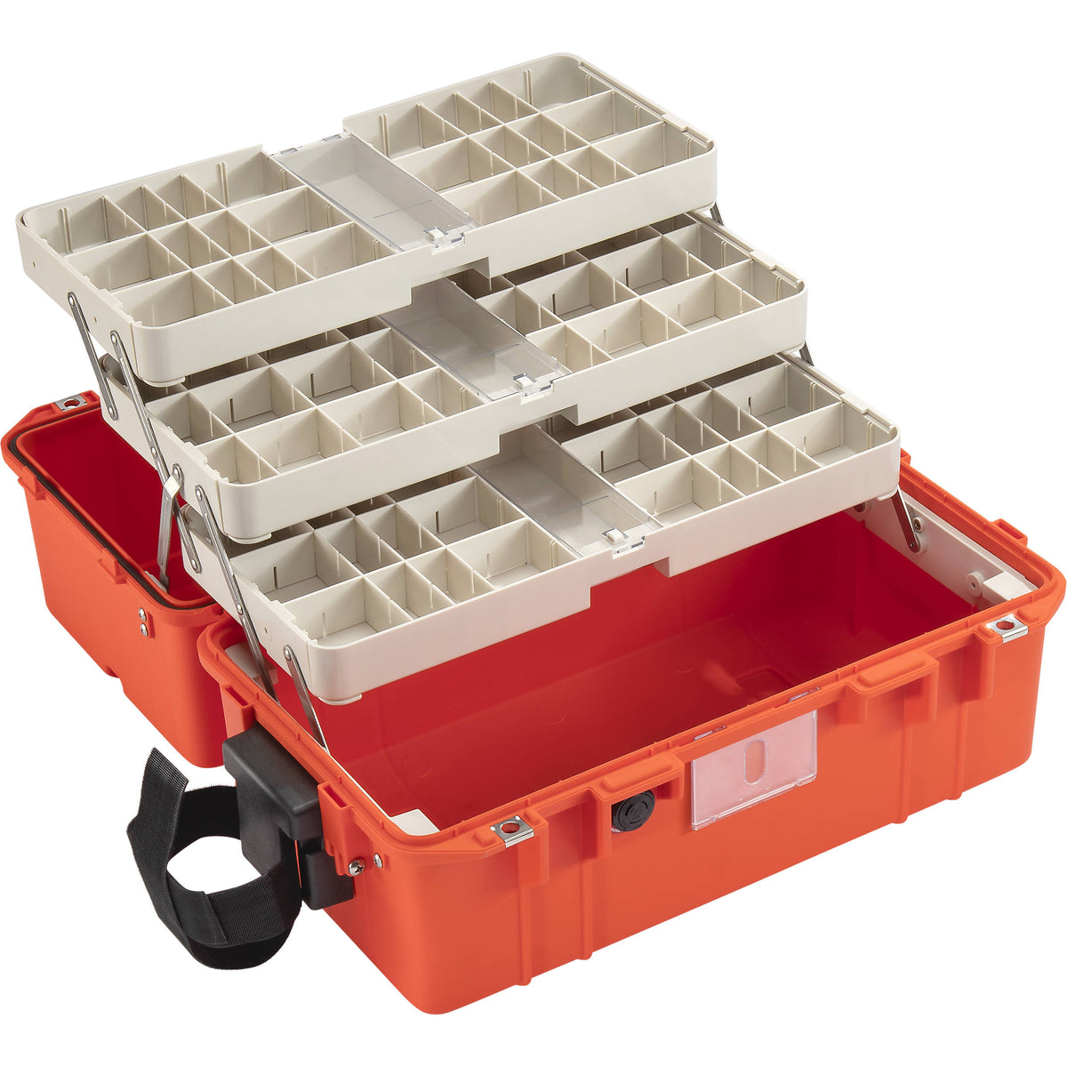 Estuche Rígido Pelican 1465EMS Air EMS con organizador y divisores (Naranja) - vista trasera