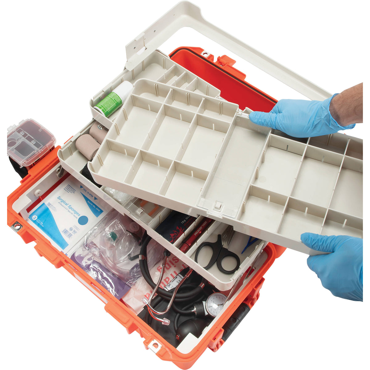 Estuche Rígido Pelican 1465EMS Air EMS con organizador y divisores (Naranja) - detalle