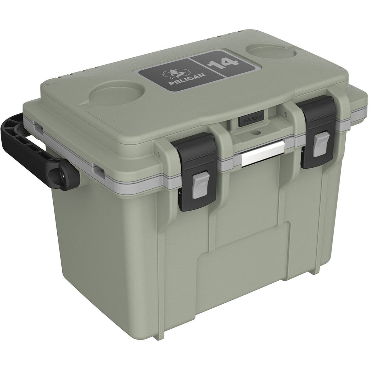 Estuche Rígido Pelican 14QT Personal Cooler (Sage Verde / Gris) - vista lateral