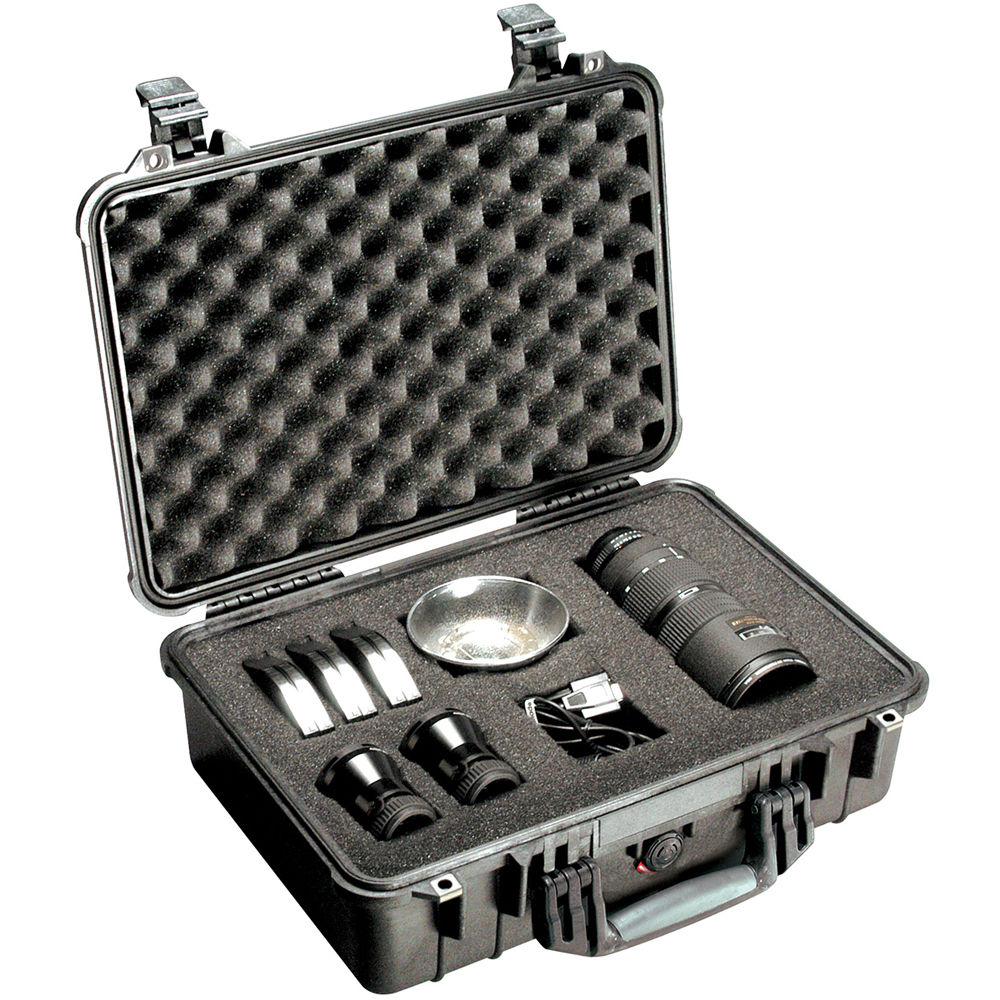 Estuche Rígido Pelican 1500 con espuma (Negro) - vista trasera