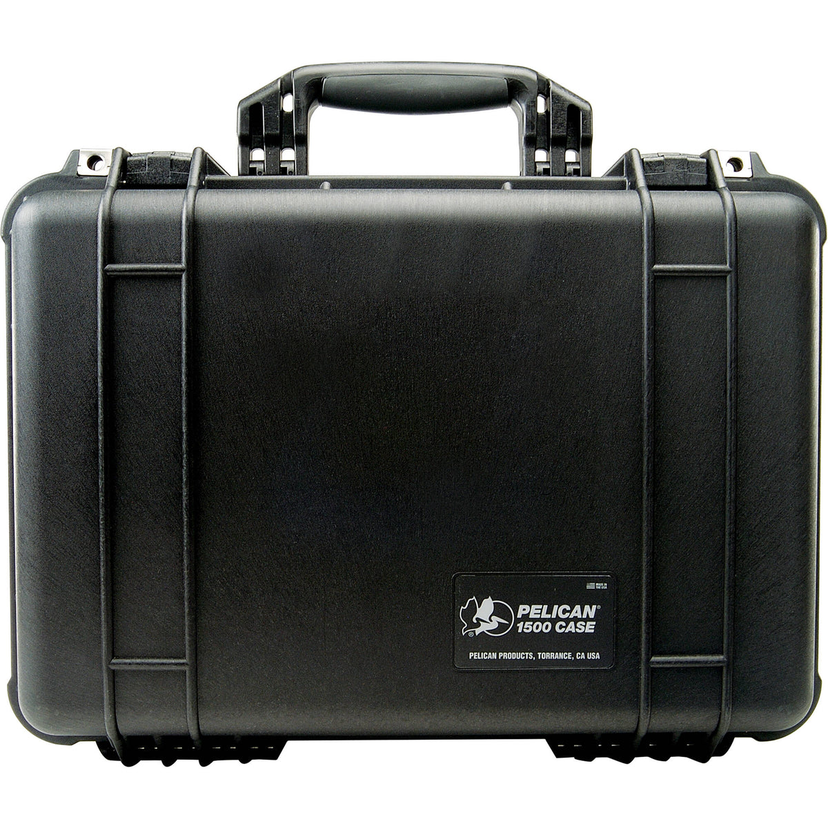 Estuche Rígido Pelican 1500 con espuma (Negro) - vista lateral
