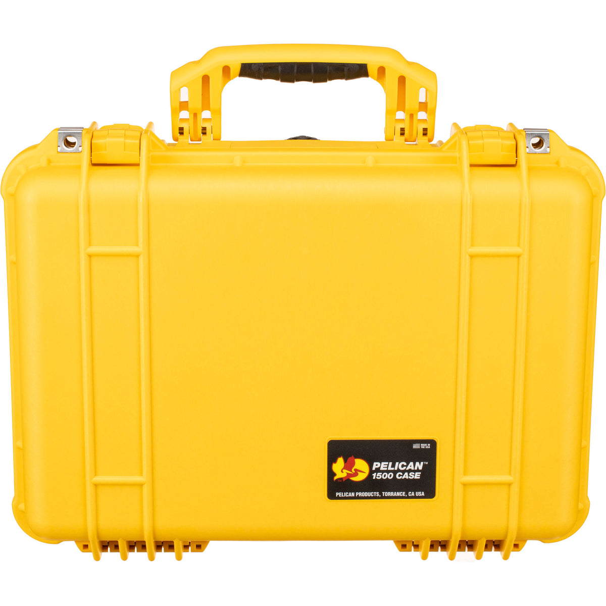 Estuche Rígido Pelican 1500NF sin espuma (Amarillo) - vista frontal