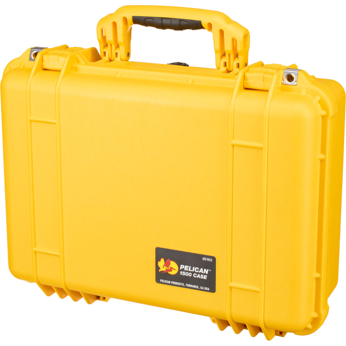 Estuche Rígido Pelican 1500NF sin espuma (Amarillo) - vista trasera