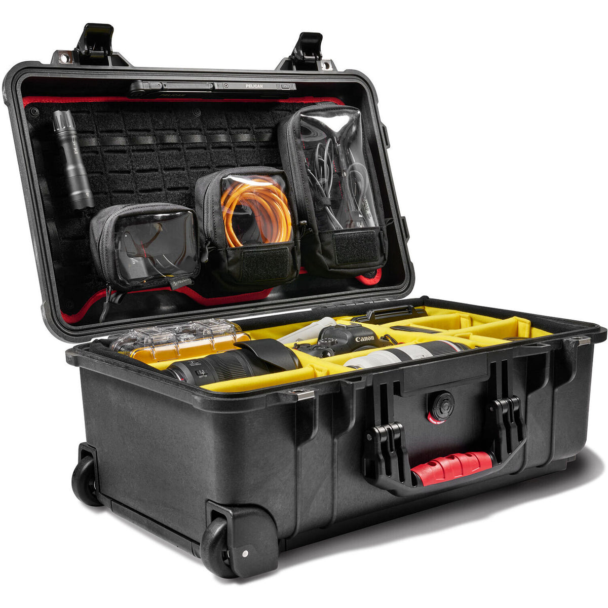Estuche Rígido Pelican 1510 Protector Studio con juego de divisores y organizador en la tapa (Negro) - vista principal