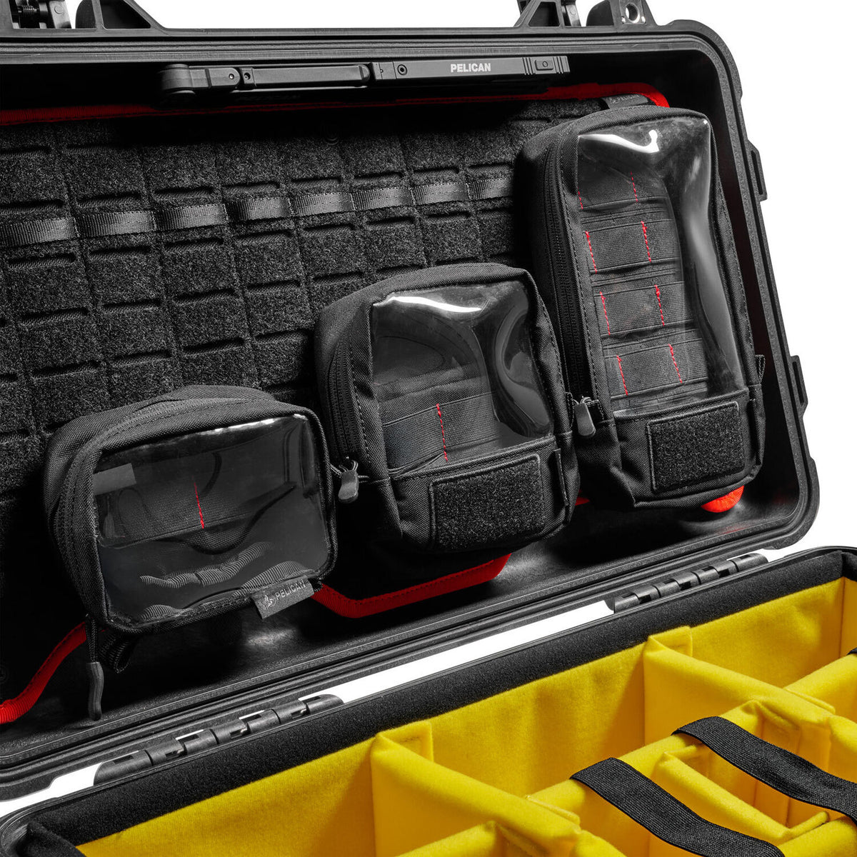 Estuche Rígido Pelican 1510 Protector Studio con juego de divisores y organizador en la tapa (Negro) - contenido de la caja