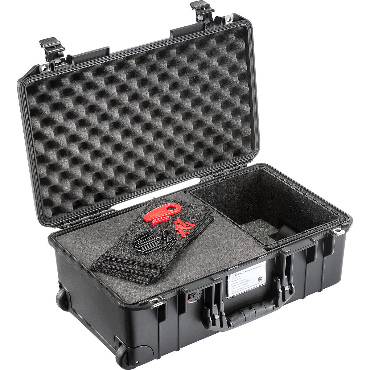 Estuche Rígido Pelican 1535AirTPF de cabina con ruedas con Hybrid TrekPak & espuma (Negro) - vista principal