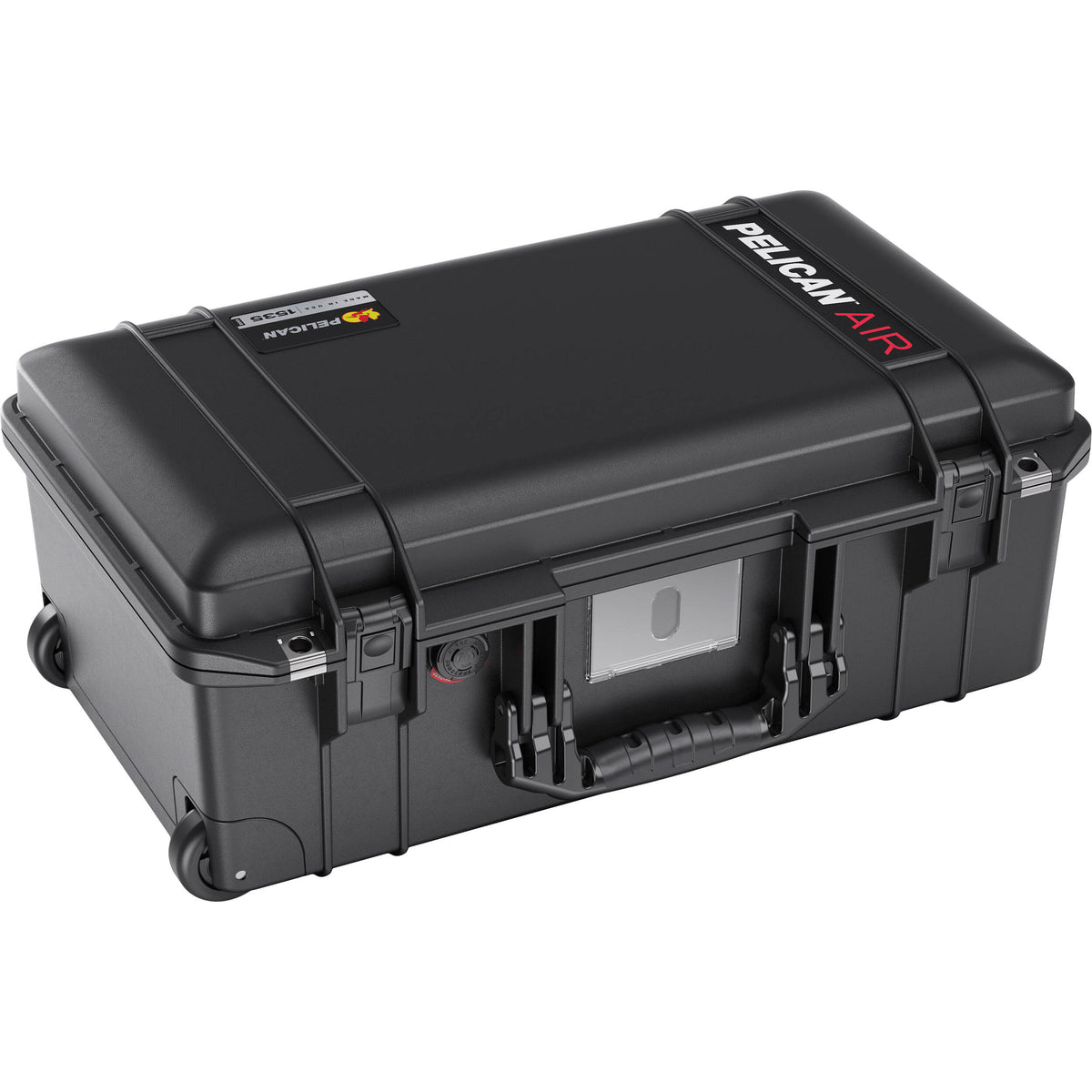 Estuche Rígido Pelican 1535AirTPF de cabina con ruedas con Hybrid TrekPak & espuma (Negro) - vista frontal