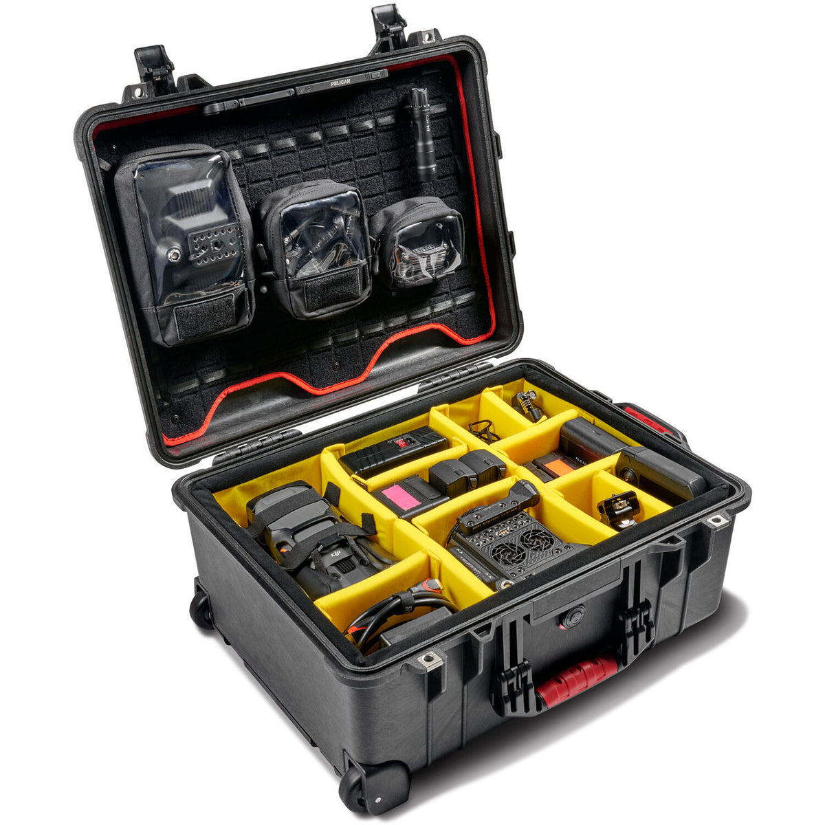Estuche Rígido Pelican 1560 Protector Studio con juego de divisores y organizador en la tapa (Negro) - vista principal