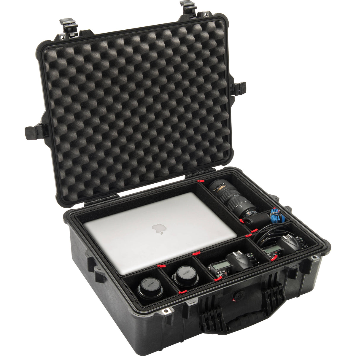 Estuche Rígido Pelican 1600TP con divisores TrekPak (Negro) - vista trasera