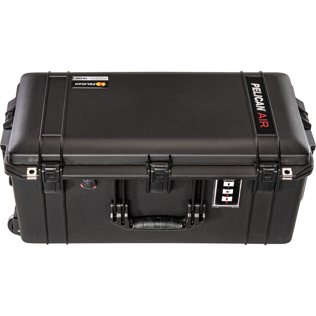 Estuche Rígido Pelican 1606 con ruedas Air con espuma (Negro) - vista trasera