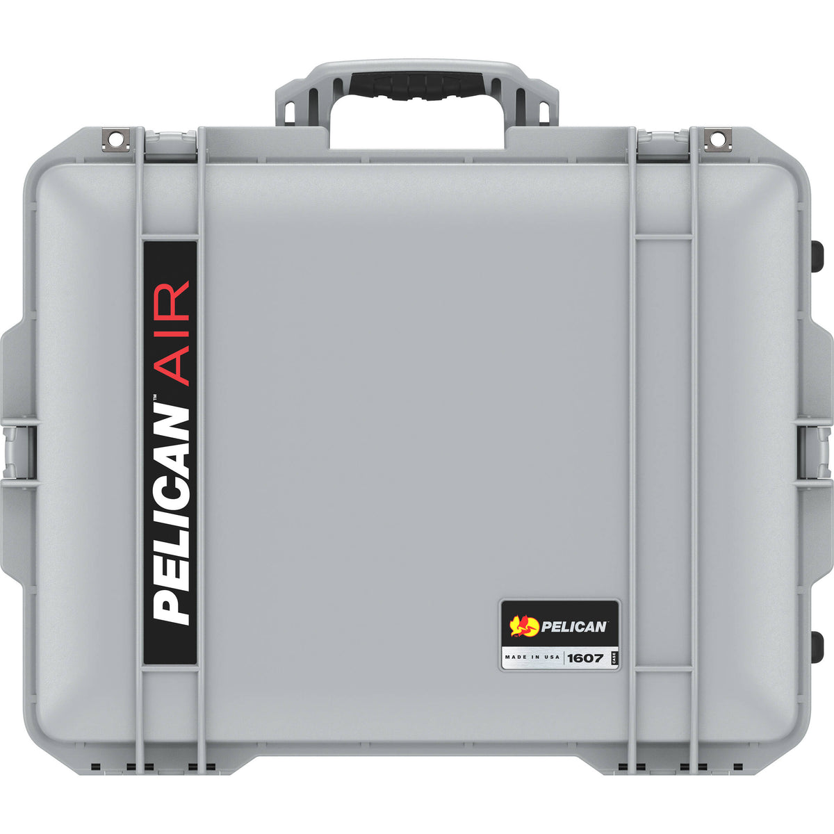 Estuche Rígido Pelican 1607AirNF con ruedas con Liner, sin interior (Plateado) - vista trasera