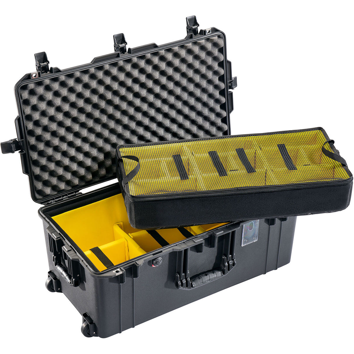 Estuche Rígido Pelican 1626WD con ruedas Air con divisores acolchados (Negro) - vista lateral