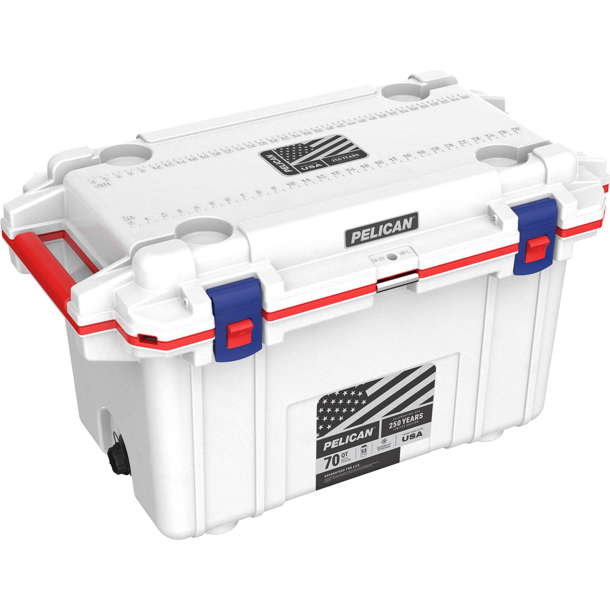 Estuche Rígido Pelican 70QT Elite Cooler (America 250 Limited Edition Rojo / Blanco / Azul) - vista principal