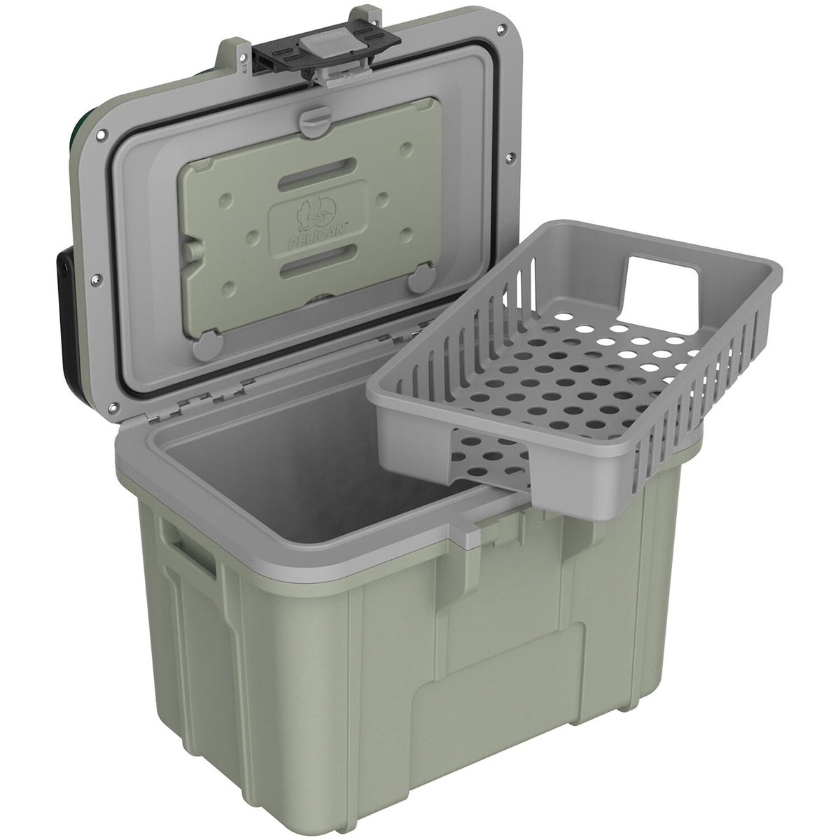 Estuche Rígido Pelican 8QT Personal Cooler (Sage Verde / Gris) - vista frontal