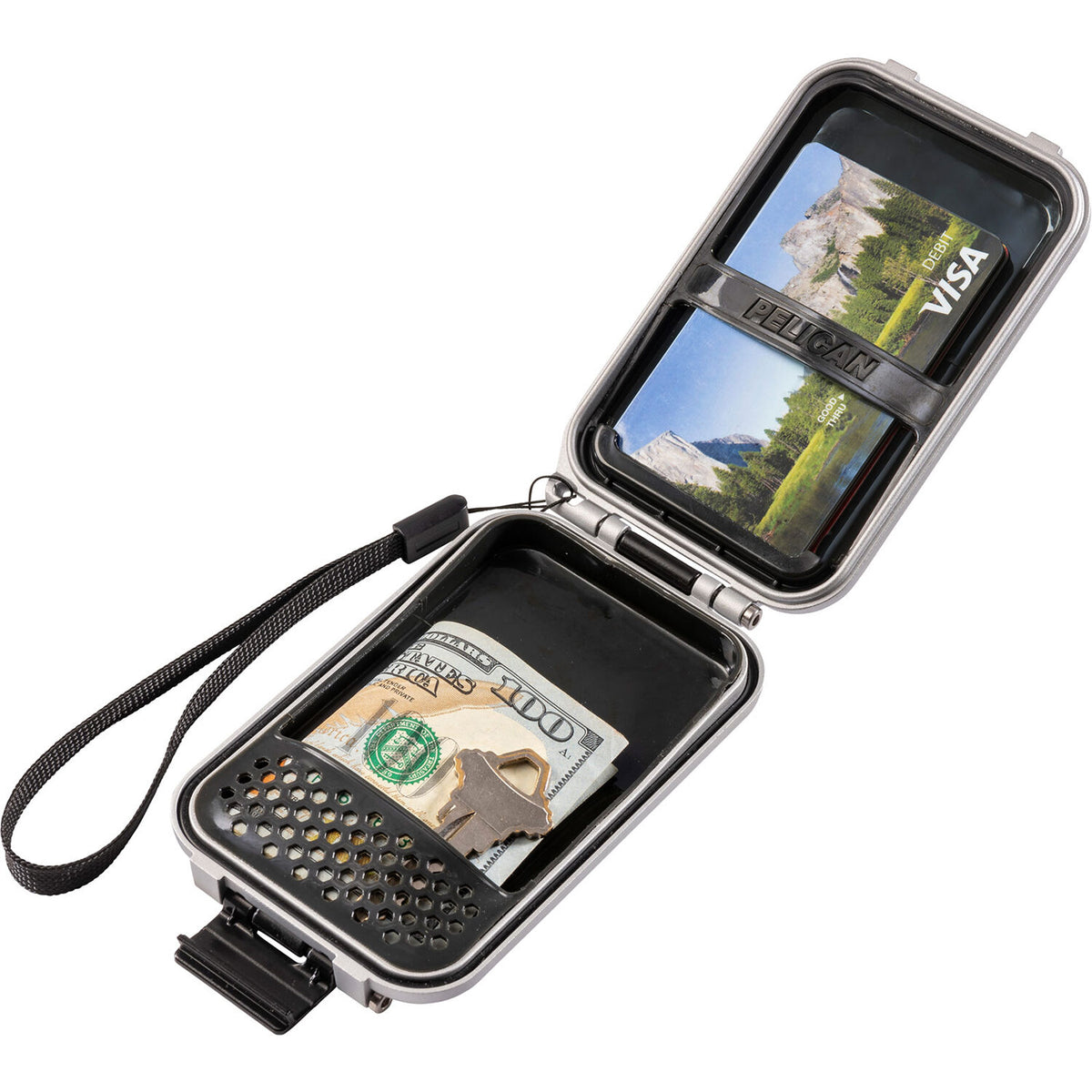 Estuche Rígido Pelican G5 Personal utilitario RF Field Wallet (Plateado) - vista trasera