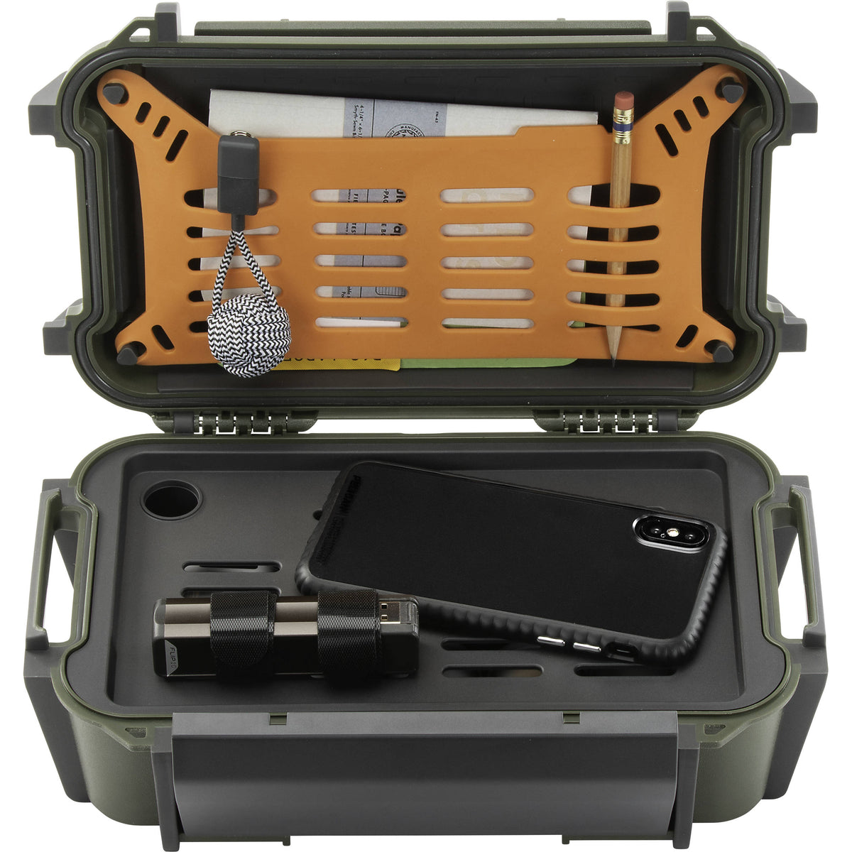 Estuche Rígido Pelican R60 Ruck (Verde) - puertos y conexiones