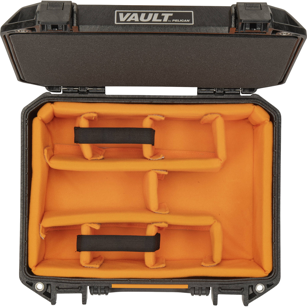 Estuche Rígido Pelican Vault 200 con divisores acolchados (Negro, 6.5L) - en uso