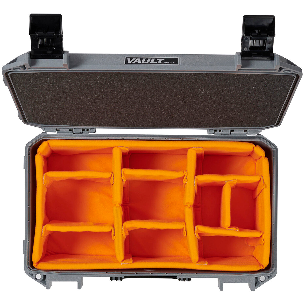 Estuche Rígido Pelican Vault V525 con divisores acolchados (Gris, 25L) - vista trasera