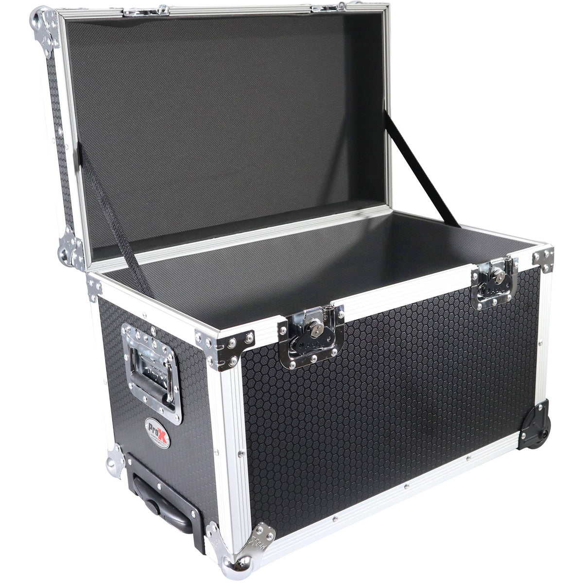 Estuche Rígido ProX Roll-Away utilitario con Retractable Handle y Low-Profile Recessed Wheels (Negro) - vista trasera