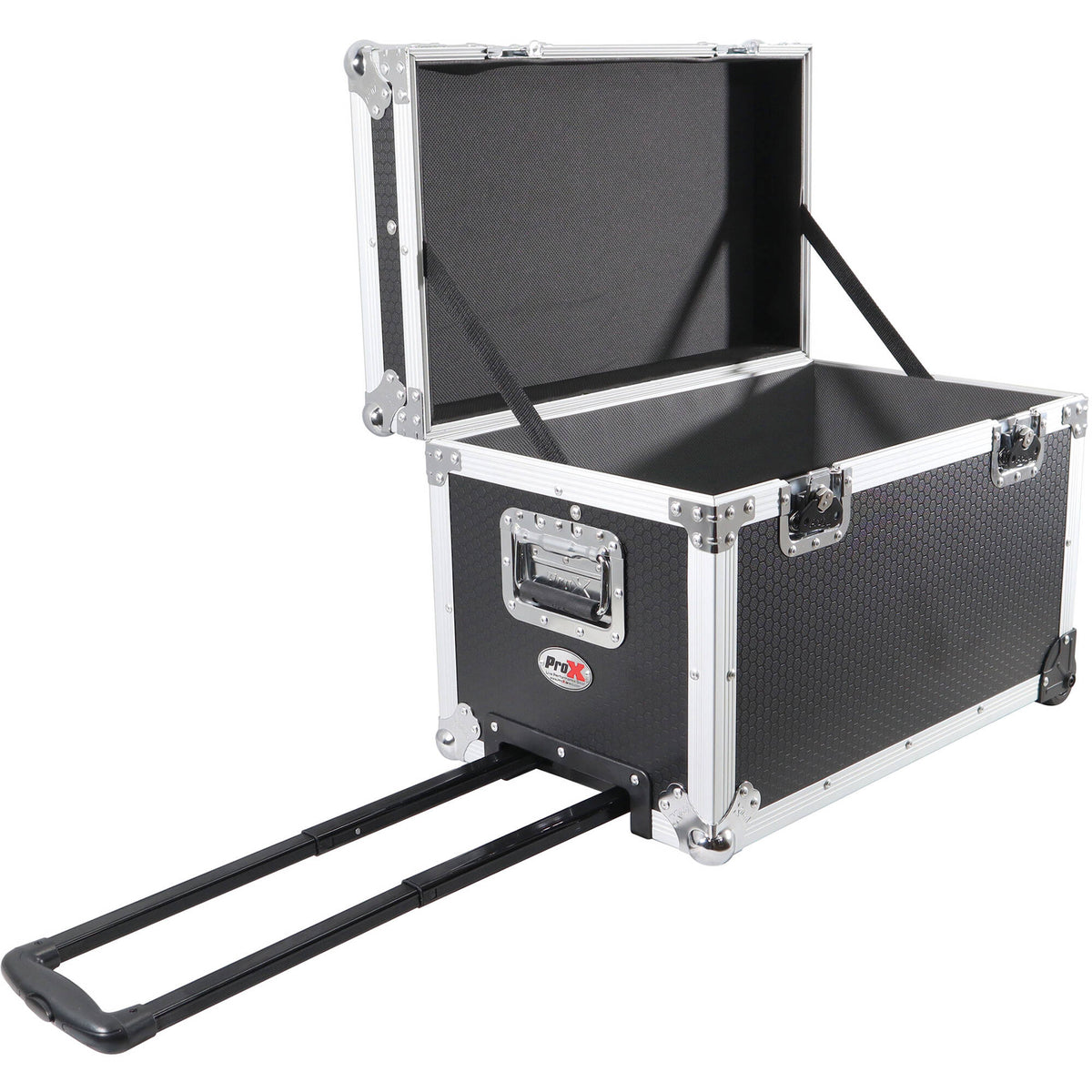 Estuche Rígido ProX Roll-Away utilitario con Retractable Handle y Low-Profile Recessed Wheels (Negro) - puertos y conexiones