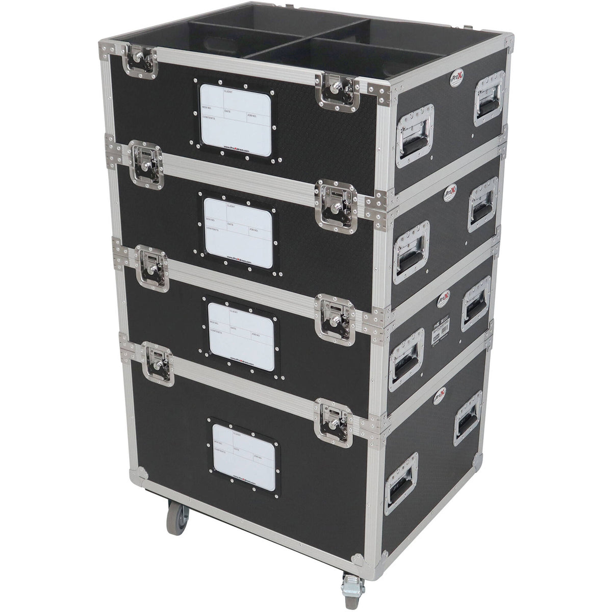 Estuche Rígido ProX TruckPax 5-Tier con ruedas utilitario de vuelo con divisores (2-Pack) - vista trasera