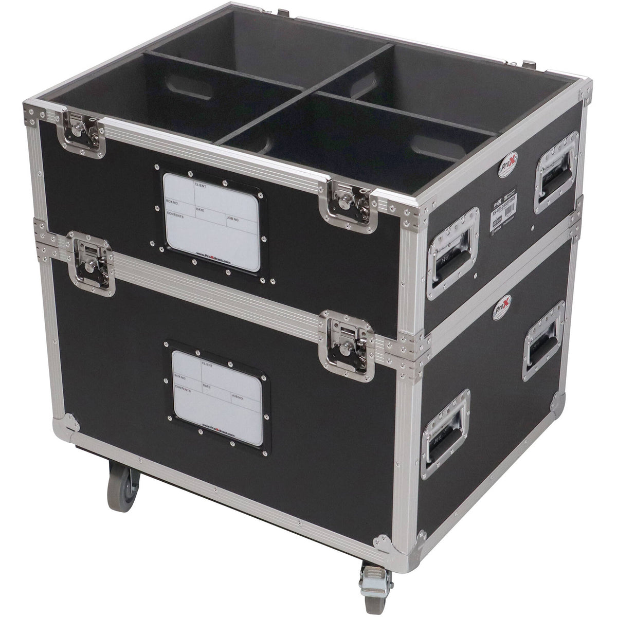 Estuche Rígido ProX TruckPax 5-Tier con ruedas utilitario de vuelo con divisores (2-Pack) - en uso