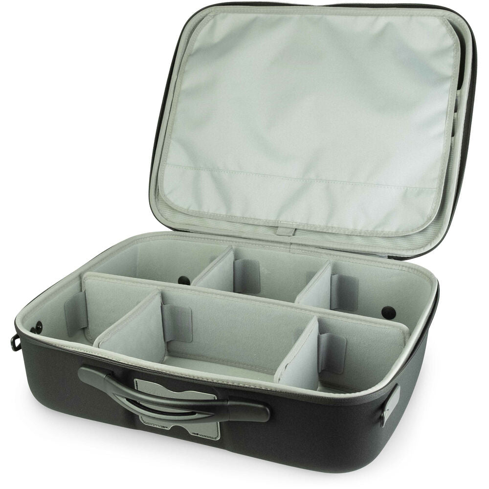 Estuche Rígido Shell-Case Hybrid 350 liviano utilitario con Pouch y divisores (Negro) - vista trasera