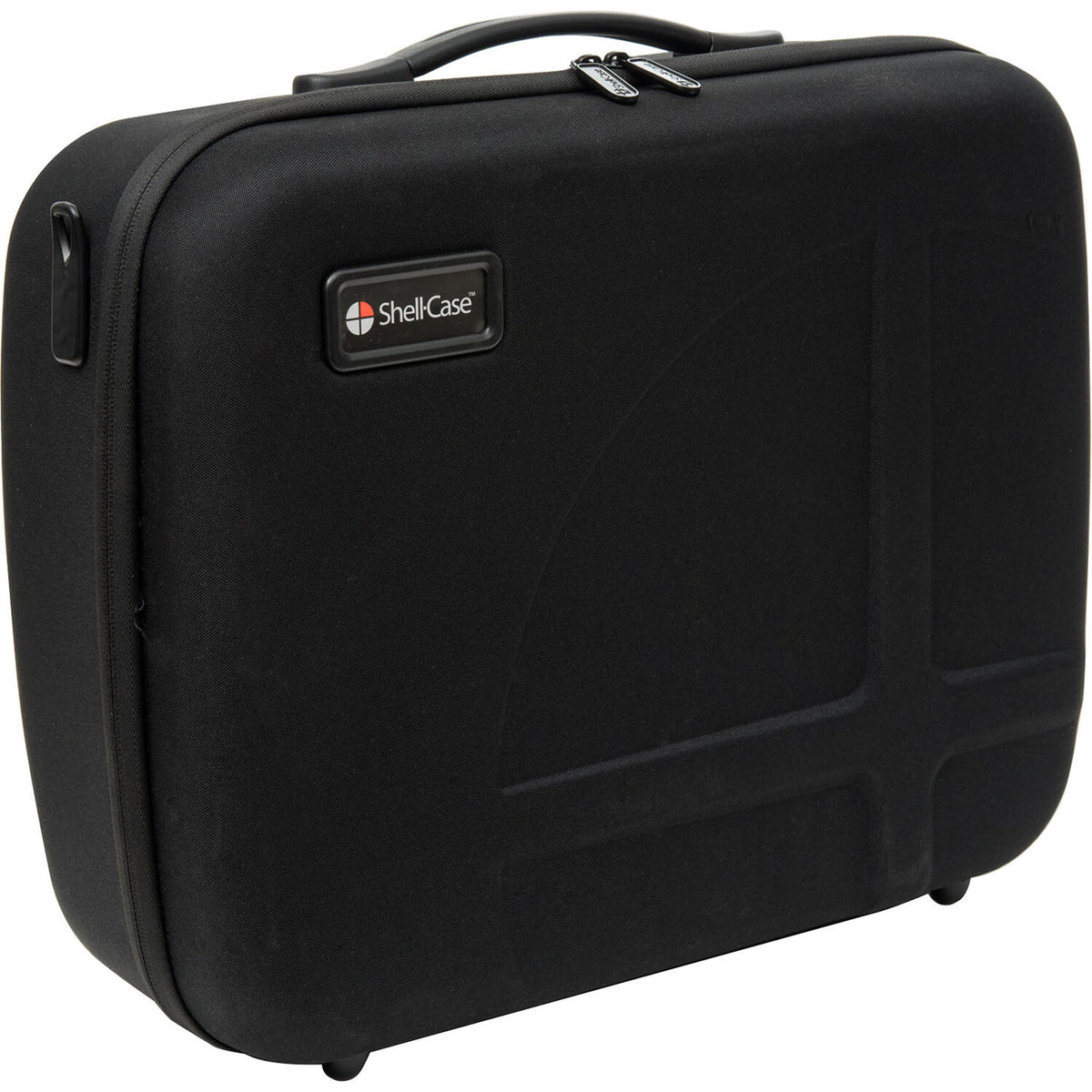 Estuche Rígido Shell-Case Hybrid 350 liviano utilitario con Pouch y divisores (Negro) - vista lateral