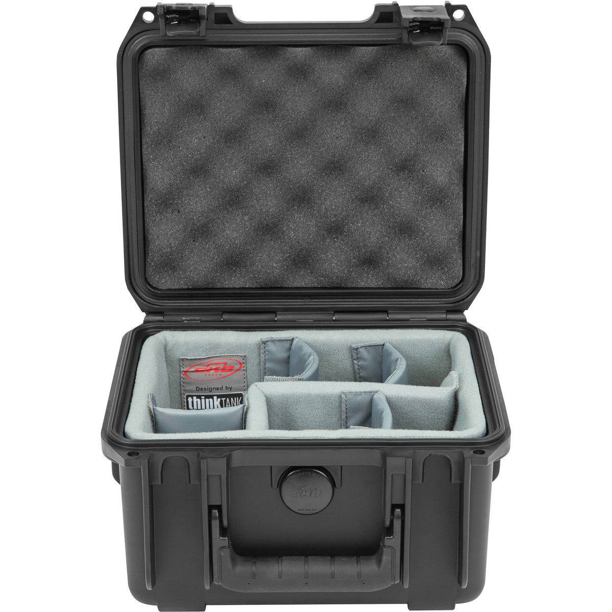 Estuche Rígido SKB iSeries 0907-6 con Think Tank Photo divisores y tapa con espuma (Negro) - vista frontal