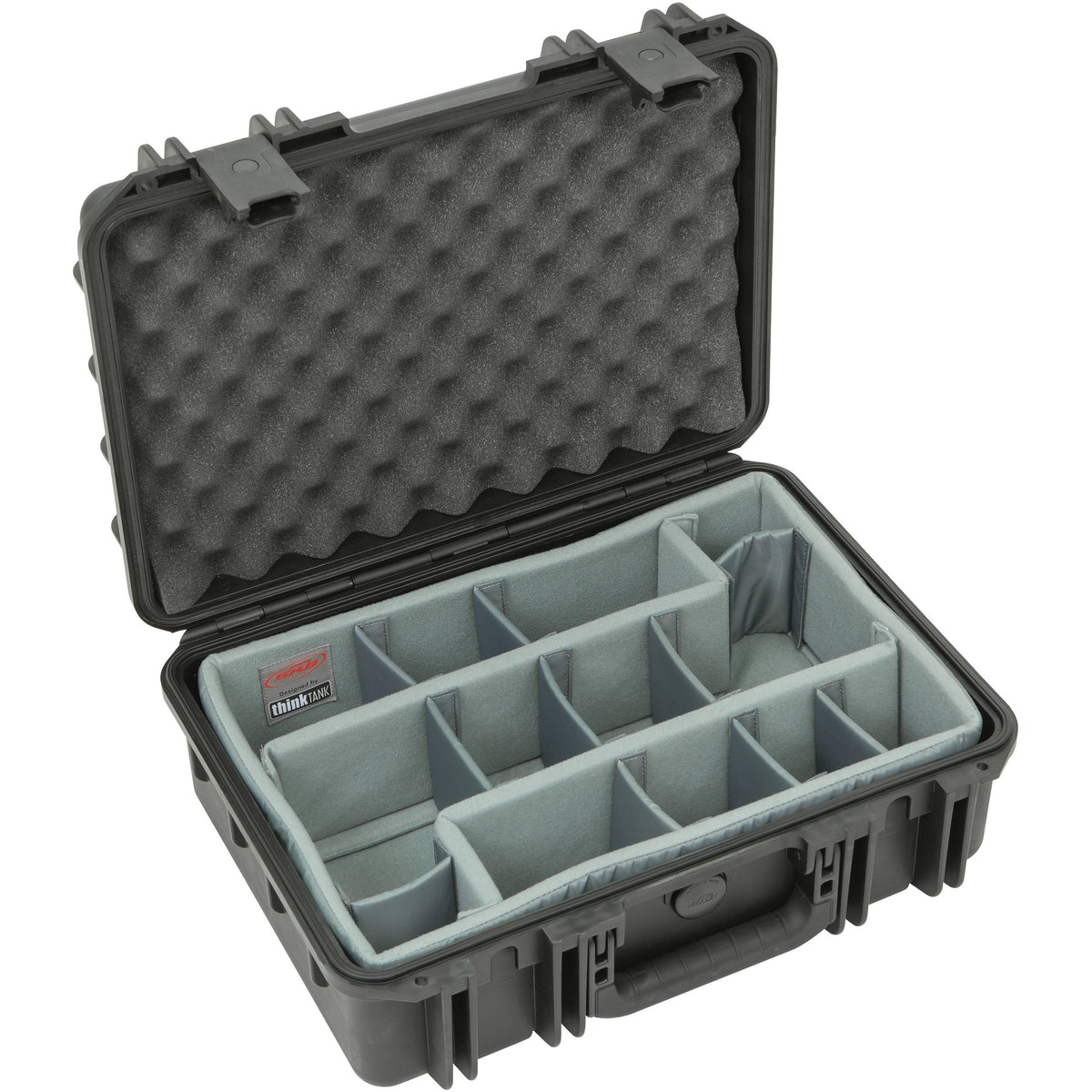 Estuche Rígido SKB iSeries 1711-6 con Think Tank Photo divisores y tapa con espuma (Negro) - vista frontal