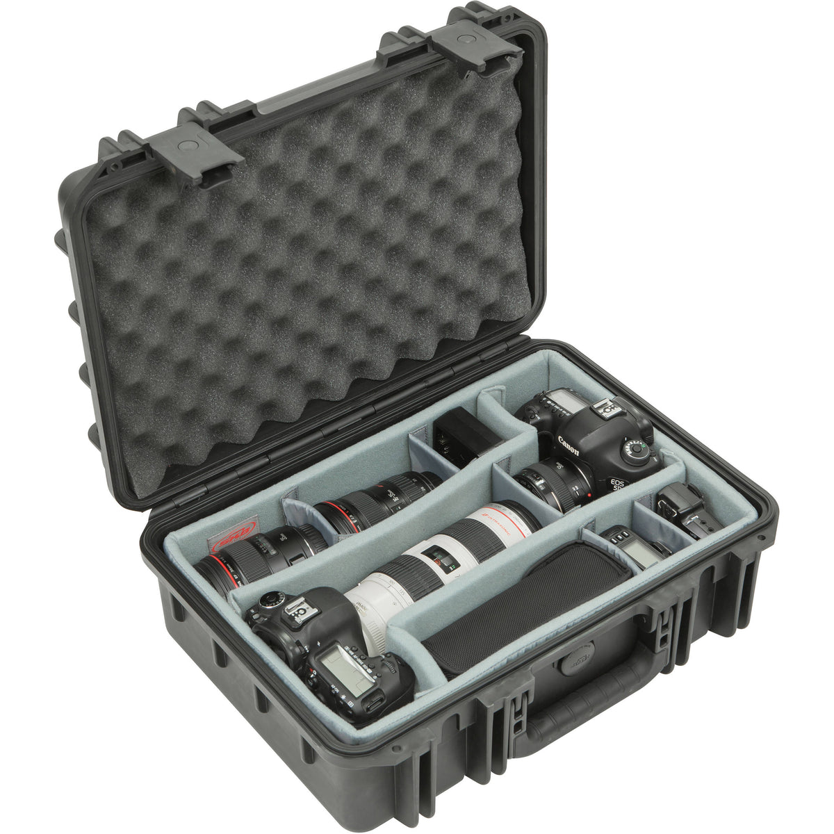 Estuche Rígido SKB iSeries 1711-6 con Think Tank Photo divisores y tapa con espuma (Negro) - detalle