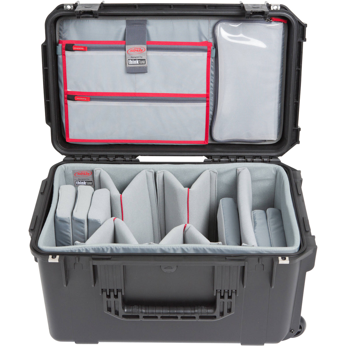 Estuche Rígido SKB iSeries 2213-12 con Think Tank Video divisores & organizador en la tapa (Negro) - vista frontal