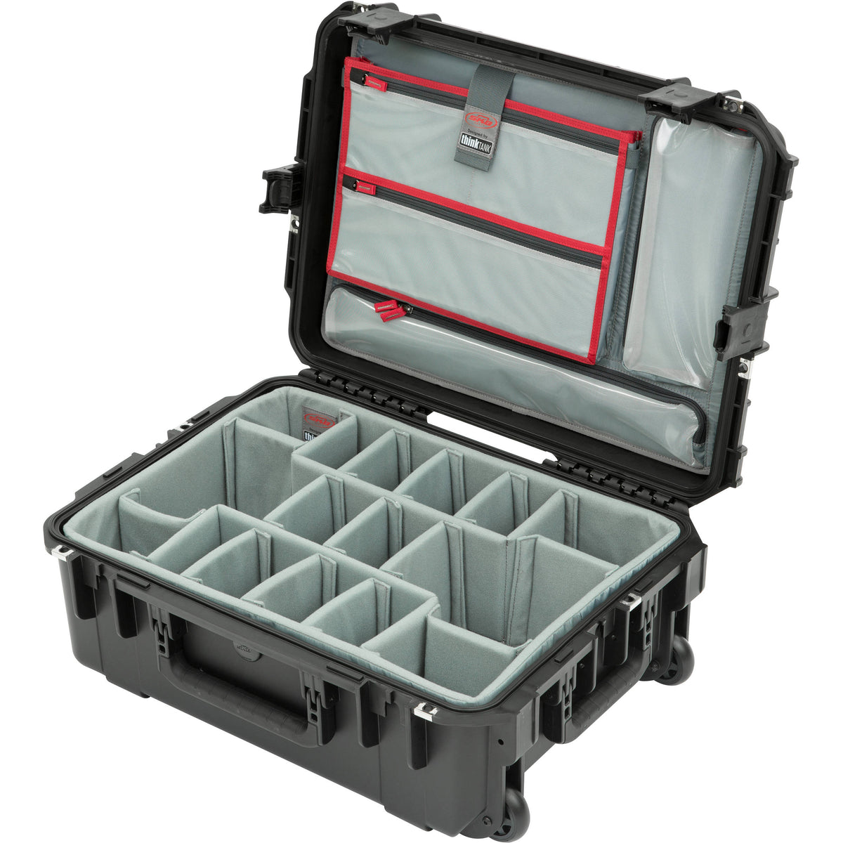 Estuche Rígido SKB iSeries 2215-8 Waterproof utilitario con Wheels, Think Tank Photo divisores, y organizador en la tapa (Neg