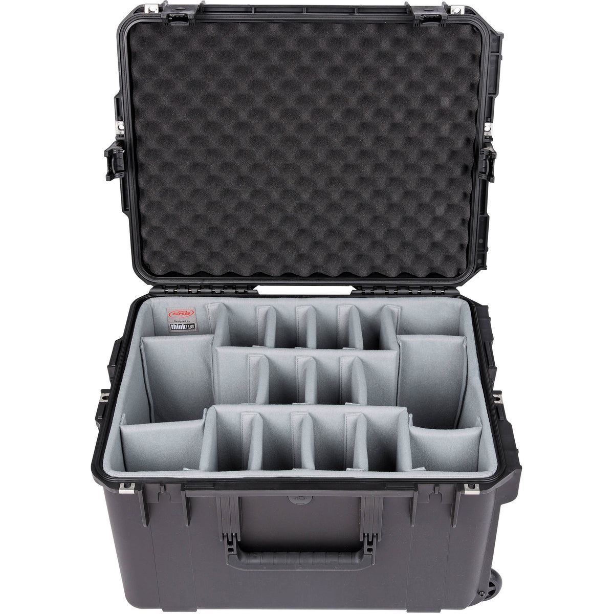 Estuche Rígido SKB iSeries 2217-12 con Think Tank Photo divisores y tapa con espuma (Negro) - vista frontal