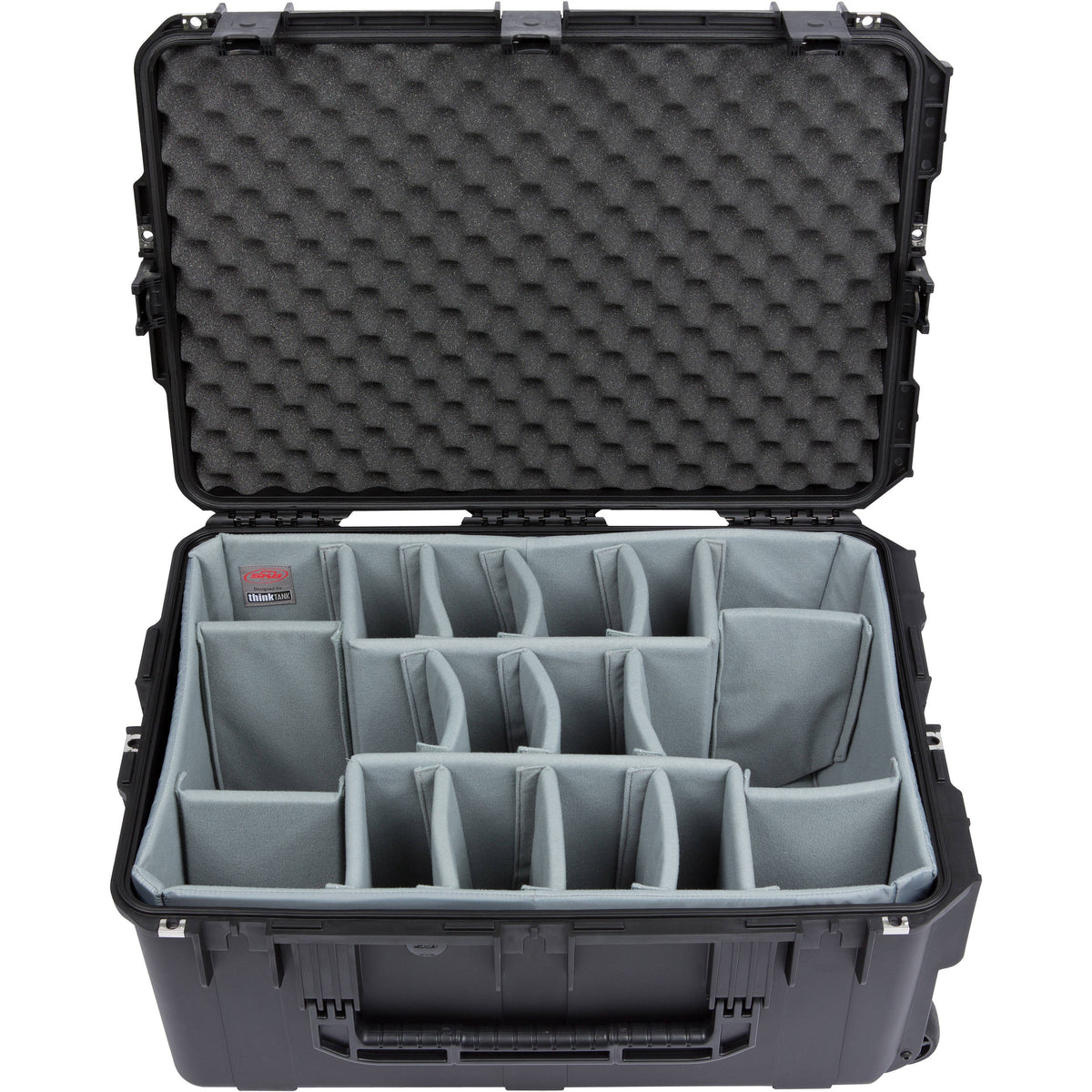 Estuche Rígido SKB iSeries 2617-12 con Think Tank Photo divisores y tapa con espuma (Negro) - vista frontal